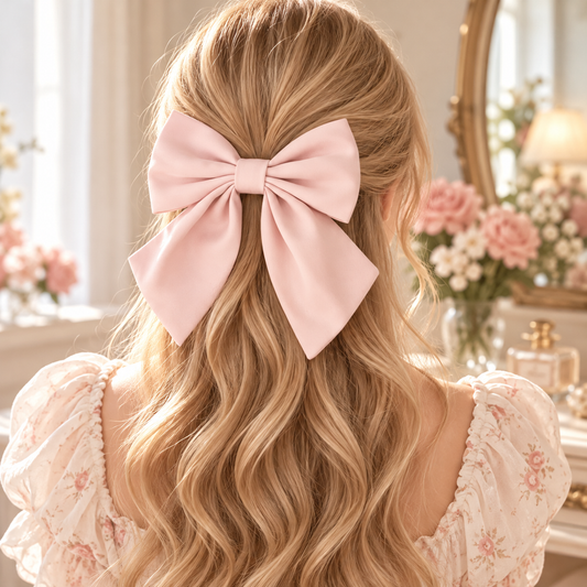 2-Pack Pink Satin Hair Bows